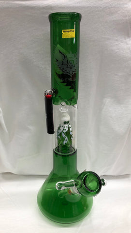 17" Octopus Perc. Beaker Tube w/ Glass on Glass Pull Out