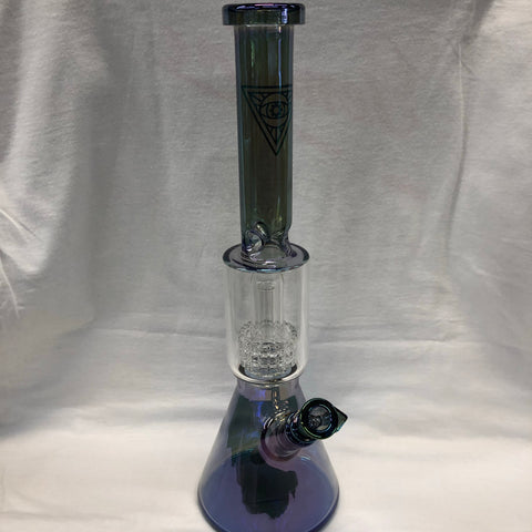 Red Eye Tek 16" Tall Terminator Finish Dual Chamber Beaker Tube W/ Matrix Perc