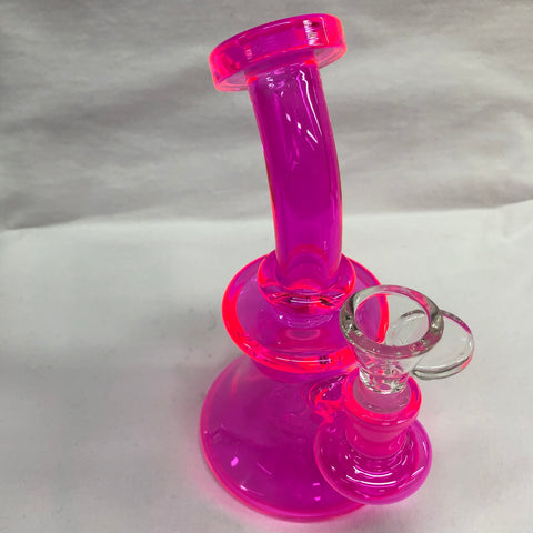 5” Tall Day Glow Bubbler Bong