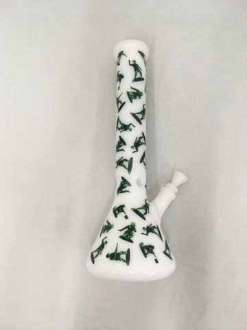 Red Eye Glass 15” Tall Army Men Beaker Tube