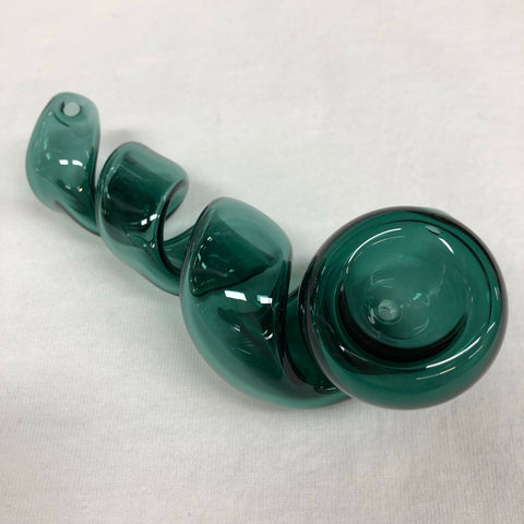 Corkscrew 4.5" Glass Handpipe Teal