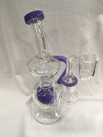 Red Eye Glass 7" Tall Meridian Concentrate Recycler w/UFO Perc & Quartz Banger