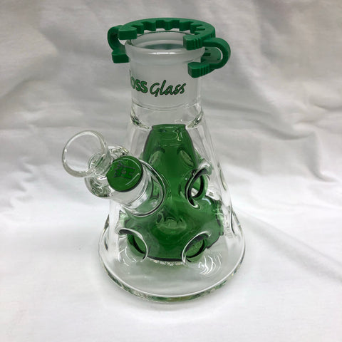 HOSS Double Hole Beaker Base with Grid Perc