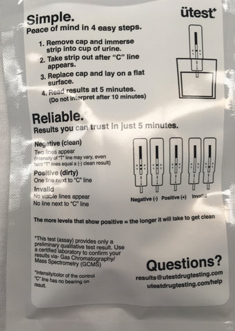 UTest Single Panel Marijuana THC 15 ng/mL Drug Test