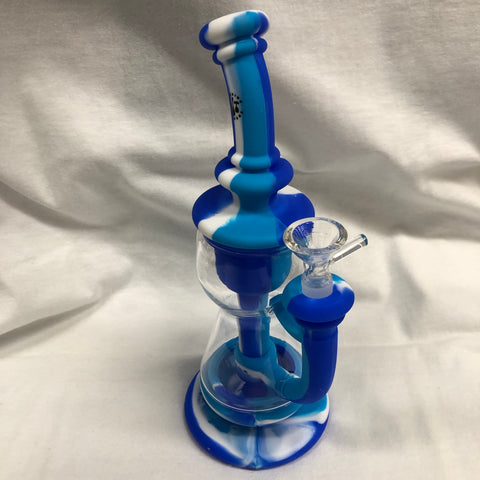 LIT 10” Tall Silicone Incycler W/ Glass Chamber And Pull Out Bowl