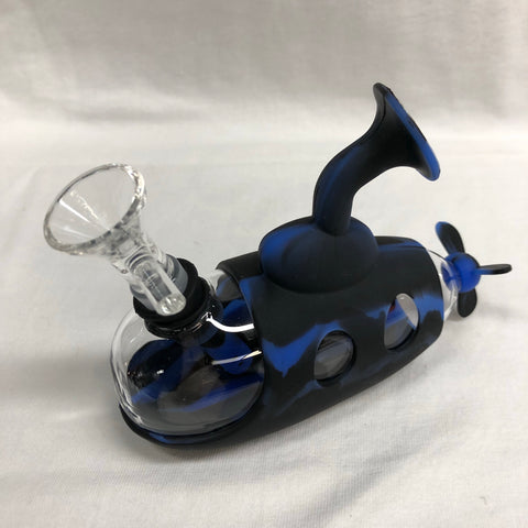 LIT Silicone 5" Submarine Bubbler W/ Glass Chamber & Pull-Out