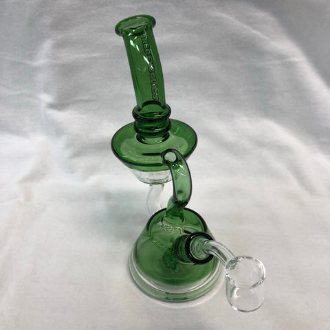 Red Eye Glass 7.5" Tall Waterton Recycler w/ Showerhead Perc