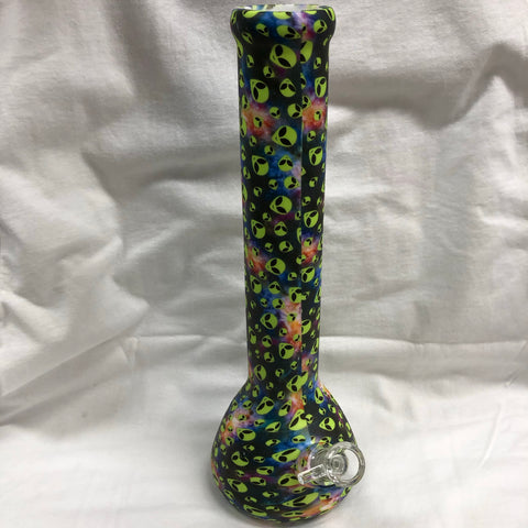 LIT 13.5” Tall Silicone Beaker Bong With Glass Downstem And Bowl