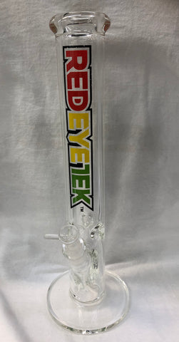 Red Eye Tek 15" Tall Straight Tube W/ Ice Catcher & Glass on Glass