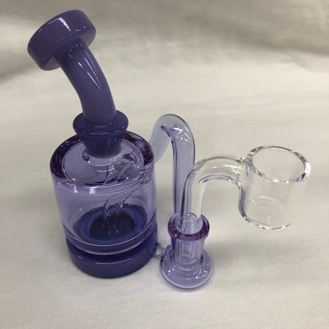 Red Eye Glass 4.5" Tall Mini Rig With 3 Hole Perc