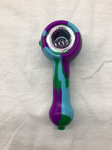 LIT Silicone Hand Pipe with Glass Bowl