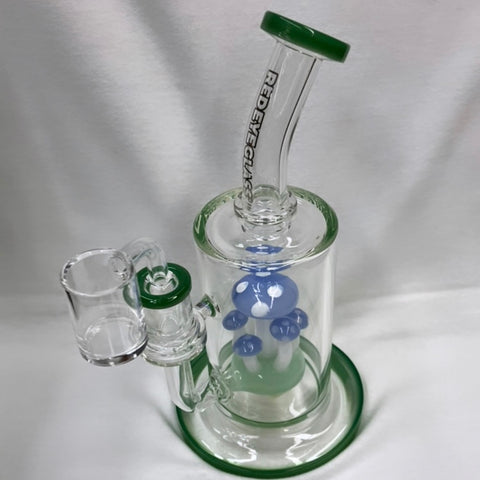 Red Eye Glass 9” Tall Teacher Concentrate Rig W/ 5 Hole Perc