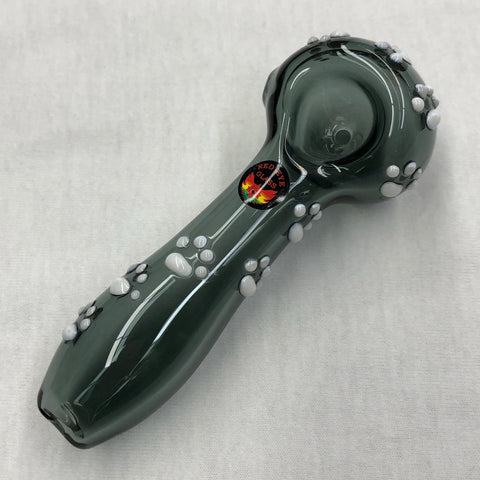 Red Eye Glass 4.5" Paw Print Hand Pipe