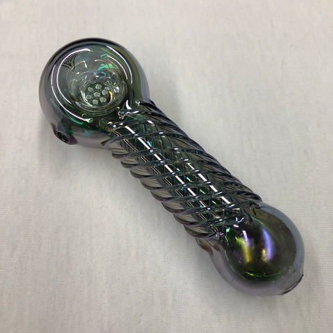 Red Eye Tek 4.5" Metallic Terminator Finish Twister Hand Pipe W/ Built In Screen