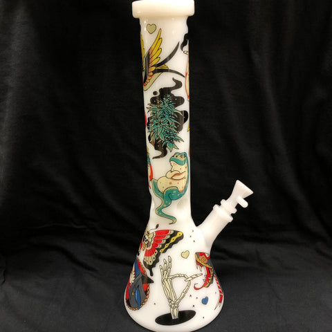 Red Eye Glass 15” Tall Tattoo Beaker Tube