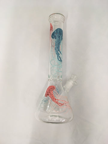 Red Eye Glass 15” Tall Jellyfish Beaker Tube