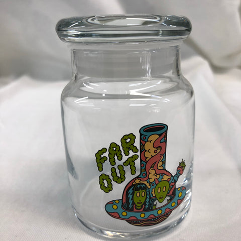 Far Out Spaceship Glass Jar