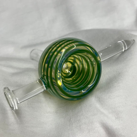 Clear with Green Swirl 12mm Bowl and Glass Design Handle