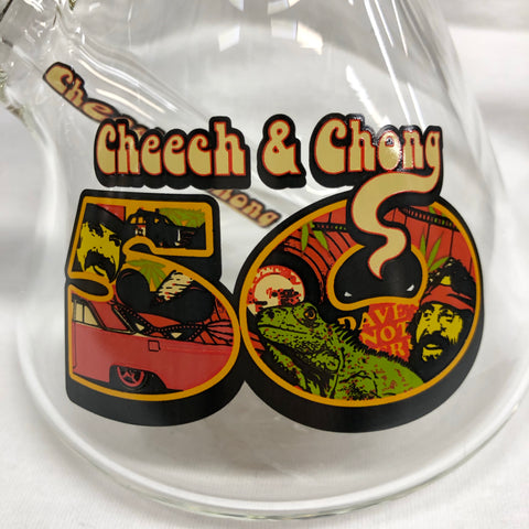 Cheech & Chong Glass 12" Tall 7mm Thick Commemorative 50th Anniversary Beaker Tube