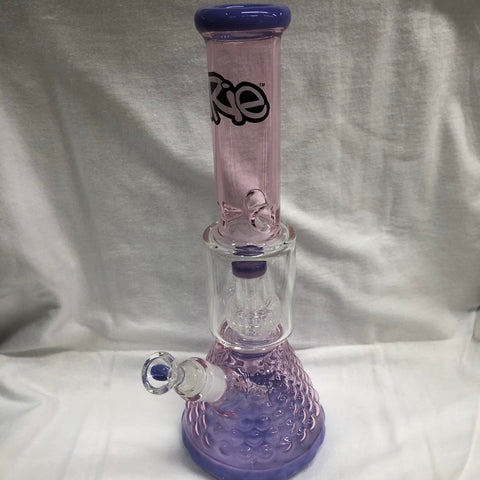 Irie 13.5" Tall Dual Chamber Beaker Tube W/ Textured Base & Showerhead Perc