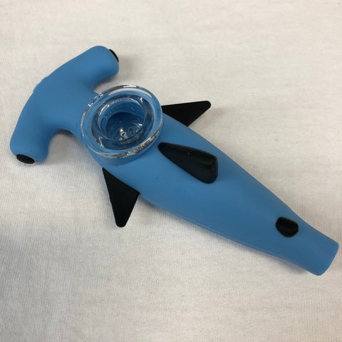 LIT Silicone 4" Shark Pipe with Glass Bowl