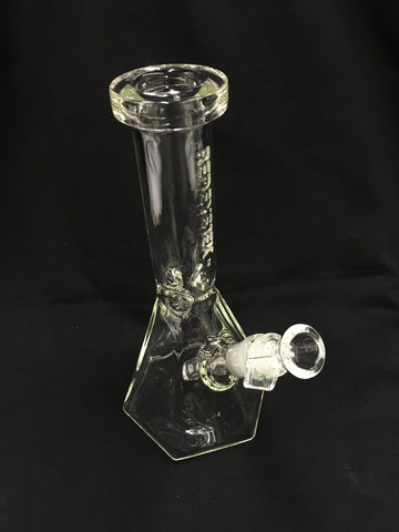 Red Eye Tek 10" Tall Hextatic Tube w/ 6 Sided Pyramid Base & Embosse Bong