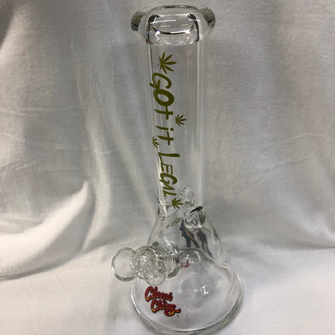 Cheech & Chong Glass 12" Tall 7mm Thick "Got It Legal" Commemorative Beaker Tube