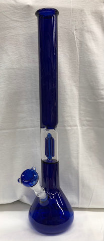 22.5" Tall Blue With Blue Tree Perculator w/ Ice Catcher and Glass on Glass Bowl