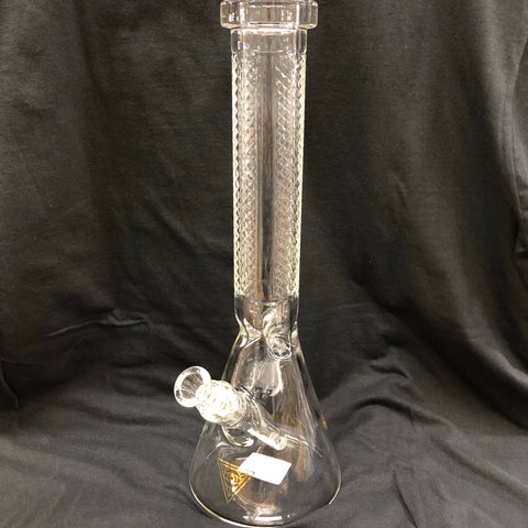 Red Eye Tek 15" Tall Traditions Series Beaker Tube With Facetted Quarter Pattern Details