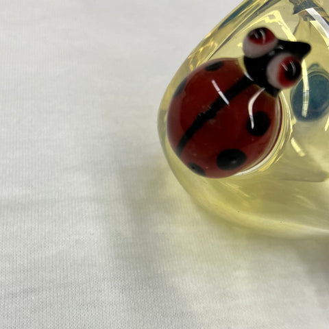 Clear Yellow With Lady Bug 12mm Bowl