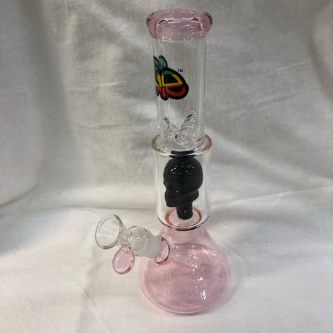 Irie 11" Tall Dual Chamber Beaker Tube w/ Skull Perc