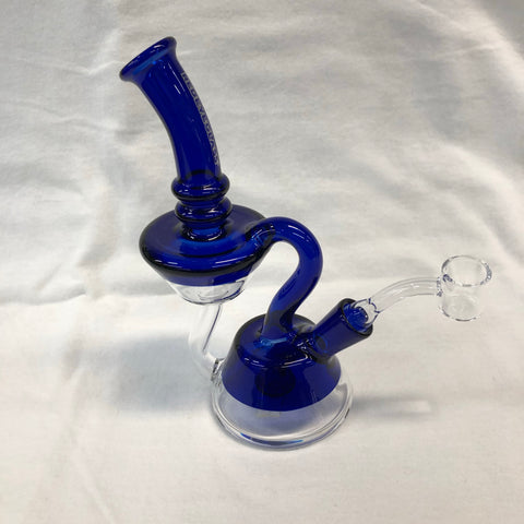 Red Eye Glass 7.5" Tall Waterton Recycler w/ Showerhead Perc