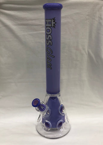 HOSS 18" Double Hole Beaker W/ Coloured Top & Base