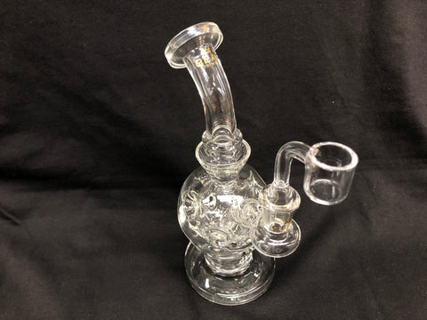 GEAR Premium 7.5" Tall Mini Swiss Globe Concentrate Bubbler UFO Perc and Quartz Banger