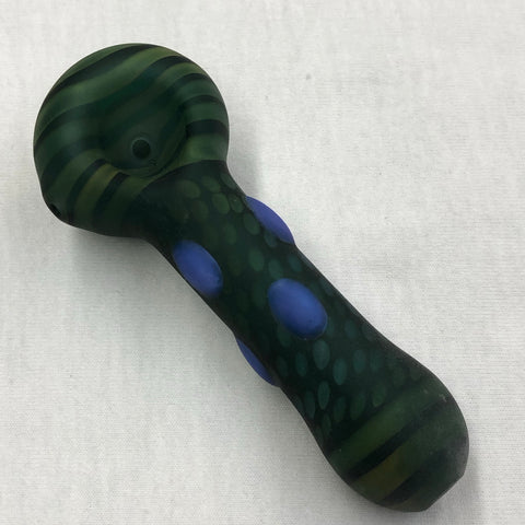 Red Eye Glass 4.5" Frosted Dots Hand Pipe w/ 24k Gold Accents