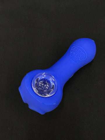 LIT Silicone Skull Hand Pipe with Glass Bowl