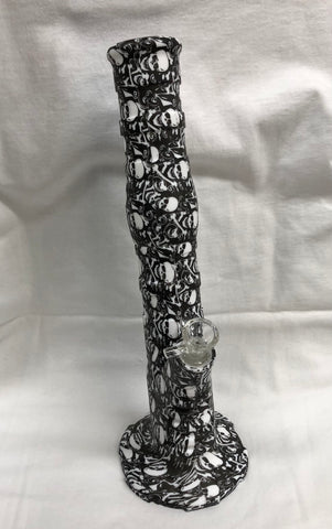 LIT 13.5” Tall Silicone Laid Back Tube Bong With Glass Downstem And Bowl