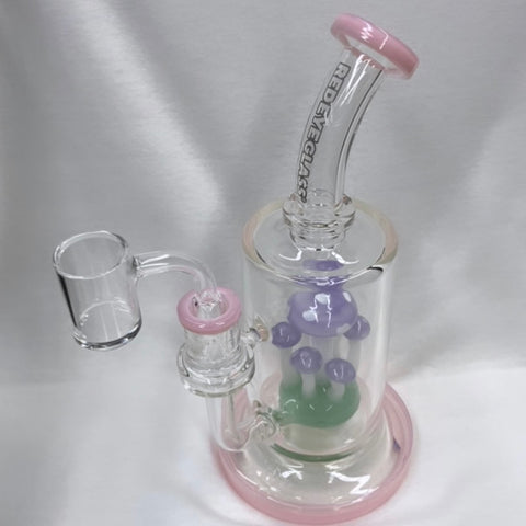 Red Eye Glass 9” Tall Teacher Concentrate Rig W/ 5 Hole Perc