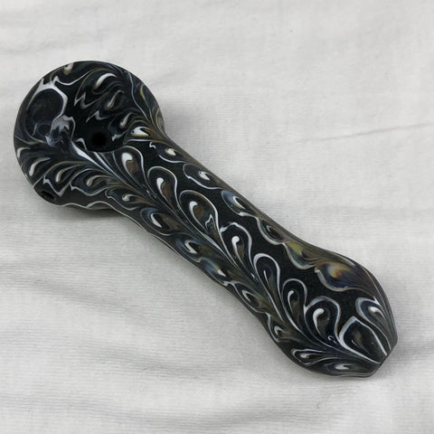 Red Eye Glass 4.5" Frosted Paisley Hand Pipe