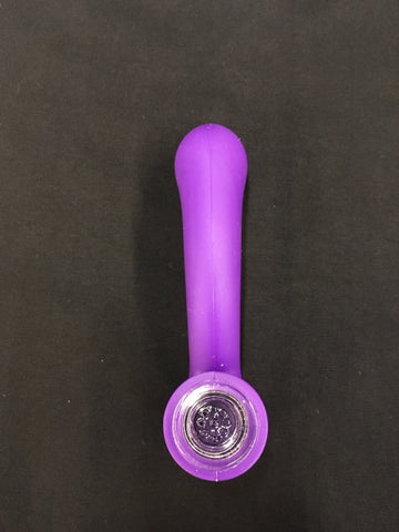 LIT Silicone Sherlock Hand Pipe with Glass Bowl