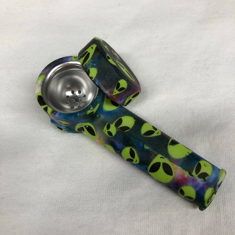 LIT Silicone Hand Pipe with Metal Bowl