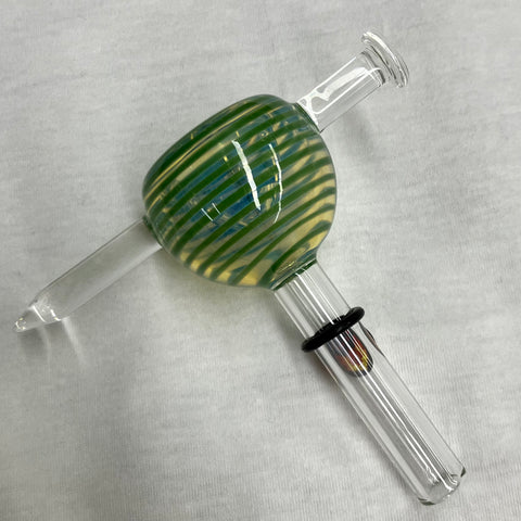 Clear with Green Swirl 12mm Bowl and Glass Design Handle