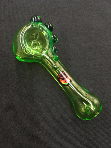 Red Eye Glass 4” Commodore Glass Hand Pipe w/ Built in Ash Catcher Pipe
