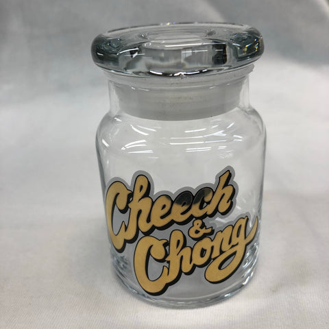 Cheech & Chong Gold Script Glass Jar