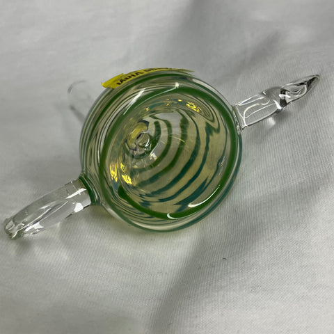 Clear with Green Swirl 12mm Bowl and Glass Design Handle