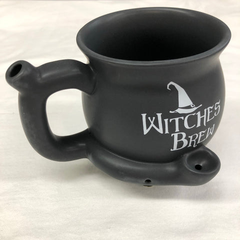 Witches Brew Cauldron Ceramic Mug Pipe