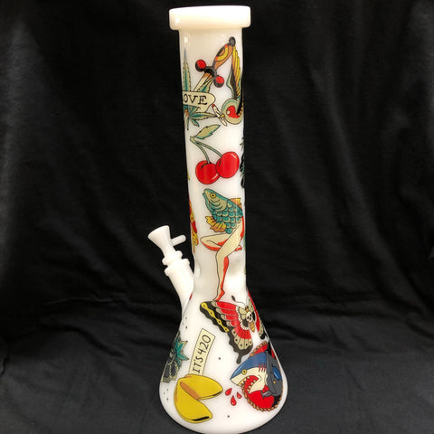 Red Eye Glass 15” Tall Tattoo Beaker Tube