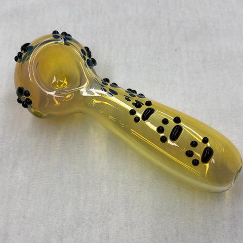 Red Eye Glass 4.5" Paw Print Hand Pipe