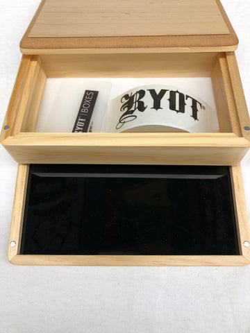 RYOT (6½ Inches x 4 Inches) 3 Peice Magnetic Light Brown Wood Sifter Box