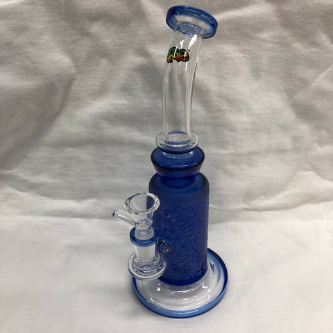 Irie 10" Tall Frosted Pattern Bubbler With Showerhead Perc